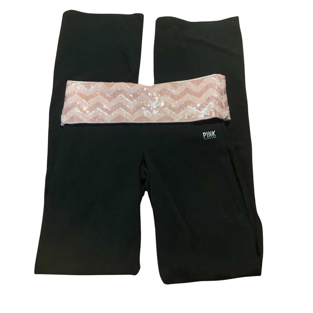 PINK VS Yoga Leggings. Size: Small. Color: Black and Pink.